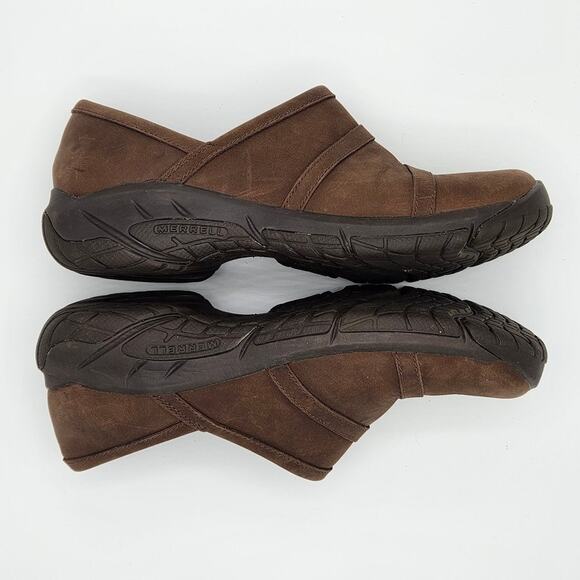 Merrell Encore Moc 4 Women's‎ 7.5 Brown Leather Slip On Comfort Shoes - Picture 9 of 11
